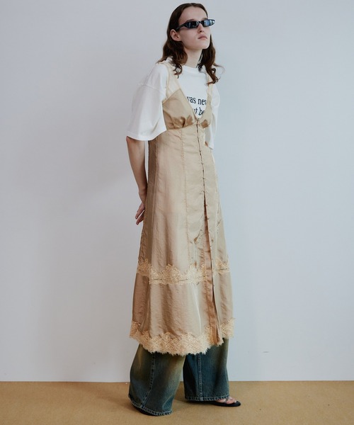 MAISON SPECIAL（メゾンスペシャル）の「Sleeveless Lingerie-Style Dress/ノースリーブランジェリーワンピ（ワンピース・レディース・ミント/ベージュ/ブラック・36/38）」の6枚目の写真