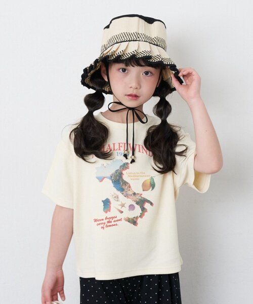 CIAOPANIC TYPY（チャオパニックティピー）の「【KIDS】リブアソート柄TEE【AMALFI】（Tシャツ/カットソー・キッズ・アイボリー/ブラウン・110/130/150）」の4枚目の写真