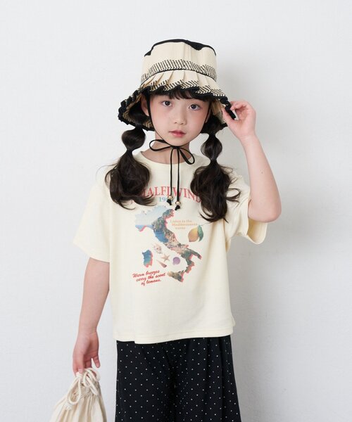 CIAOPANIC TYPY（チャオパニックティピー）の「【KIDS】リブアソート柄TEE【AMALFI】（Tシャツ/カットソー・キッズ・アイボリー/ブラウン・110/130/150）」の12枚目の写真
