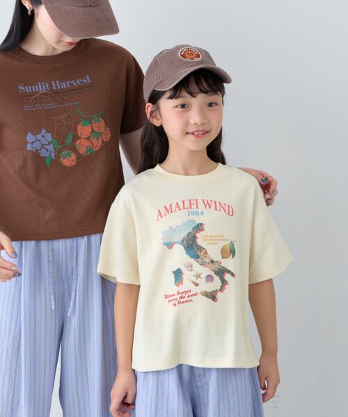 CIAOPANIC TYPY（チャオパニックティピー）の「【KIDS】リブアソート柄TEE【AMALFI】（Tシャツ/カットソー・キッズ・アイボリー/ブラウン・110/130/150）」の17枚目の写真