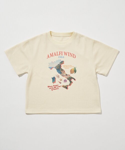 CIAOPANIC TYPY(チャオパニックティピー)の「【KIDS】リブアソート柄TEE【AMALFI】(Tシャツ/カットソー・キッズ・アイボリー/ブラウン・110/130/150)」の6枚目の写真