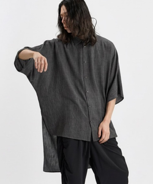 NO ID.（ノーアイディ）の「mhs2661-ｲﾚｷﾞｭﾗｰﾍﾑﾗｲﾝSH シャツ(458006-505S)（シャツ/ブラウス・メンズ・ホワイト/ブラック/グレー・ONE SIZE）」の5枚目の写真