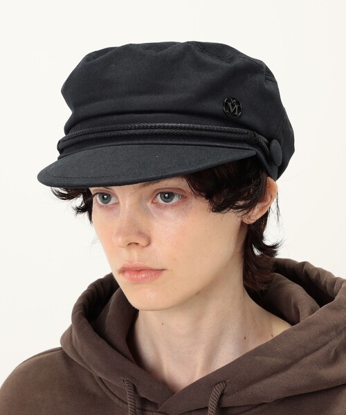 MAISON MICHEL(メゾンミッシェル)の「MAISON MICHEL New Abby Black Cotton キャスケット(ハンチング/ベレー帽・レディース・ブラック・S)」の2枚目の写真