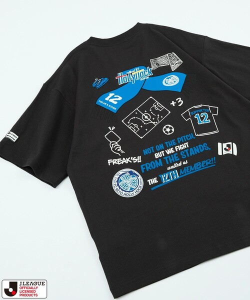 FREAK'S STORE(フリークスストア)の「J.LEAGUE × FREAK’S STORE 別注SUPPORTERS SHORT SLEEVE TEE【水戸ホーリーホック】/Jリーグ別注 Tシャツ(Tシャツ/カットソー・メンズ・ホワイト/チャコールグレー・MEDIUM/SMALL/X-LARGE/LARGE)」の1枚目の写真