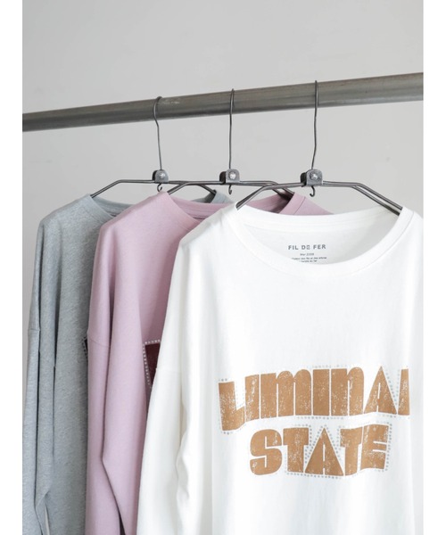 FIL DE FER(フィルデフェール)の「スター箔ロゴプリント ロンTEE(Tシャツ/カットソー・レディース・ホワイト/パープル/グレー・FREE)」の2枚目の写真