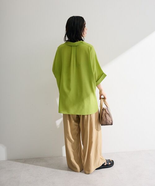 Green Parks(グリーンパークス)の「【WEB限定】開襟シアージャケット風シャツⅡ(シャツ/ブラウス・レディース・グリーン/グレー/ブラック/ブルー/ホワイト系その他2・FREE)」の15枚目の写真