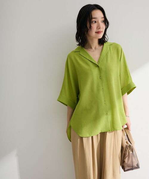 Green Parks(グリーンパークス)の「【WEB限定】開襟シアージャケット風シャツⅡ(シャツ/ブラウス・レディース・グリーン/グレー/ブラック/ブルー/ホワイト系その他2・FREE)」の16枚目の写真