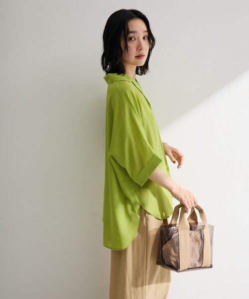 Green Parks(グリーンパークス)の「【WEB限定】開襟シアージャケット風シャツⅡ(シャツ/ブラウス・レディース・グリーン/グレー/ブラック/ブルー/ホワイト系その他2・FREE)」の17枚目の写真