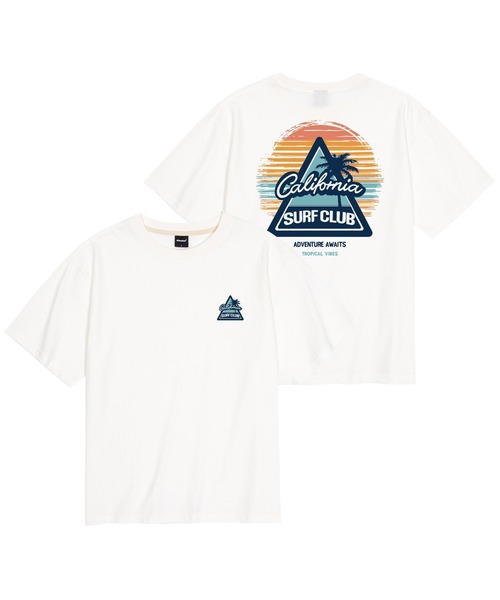 OKSTAR(オクスター)の「クールコットンオーバーサイズカリフォルニアサーフィンクラブ半袖Tシャツ(Tシャツ/カットソー・レディース・ホワイト/クリーム・SMALL/MEDIUM/LARGE/X-LARGE/XX-LARGE)」の1枚目の写真