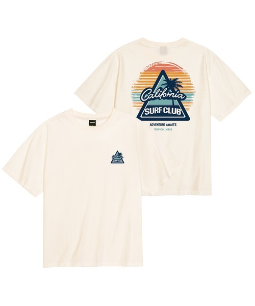 OKSTAR(オクスター)の「クールコットンオーバーサイズカリフォルニアサーフィンクラブ半袖Tシャツ(Tシャツ/カットソー・レディース・ホワイト/クリーム・SMALL/MEDIUM/LARGE/X-LARGE/XX-LARGE)」の2枚目の写真