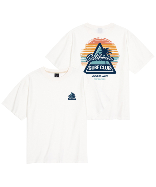 OKSTAR(オクスター)の「クールコットンオーバーサイズカリフォルニアサーフィンクラブ半袖Tシャツ(Tシャツ/カットソー・レディース・ホワイト/クリーム・SMALL/MEDIUM/LARGE/X-LARGE/XX-LARGE)」の4枚目の写真