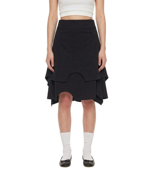 TRUNK PROJECT(トランクプロジェクト)の「Upside-Down Midi Skirt_Black(スカート・レディース・ブラック・SMALL)」の1枚目の写真