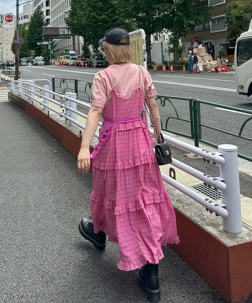 Alley Tokyo(アリートーキョー)の「シアーフリフリエプロン(ベルト・レディース・オフホワイト/ピンク/ラベンダー・FREE)」の22枚目の写真