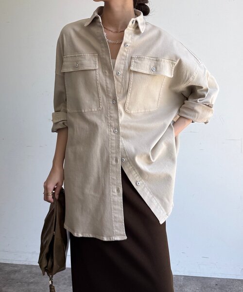 DouDou(ドゥドゥ)の「【Healthy denim】Almond(シャツ/ブラウス・レディース・サンドベージュ・1)」の15枚目の写真