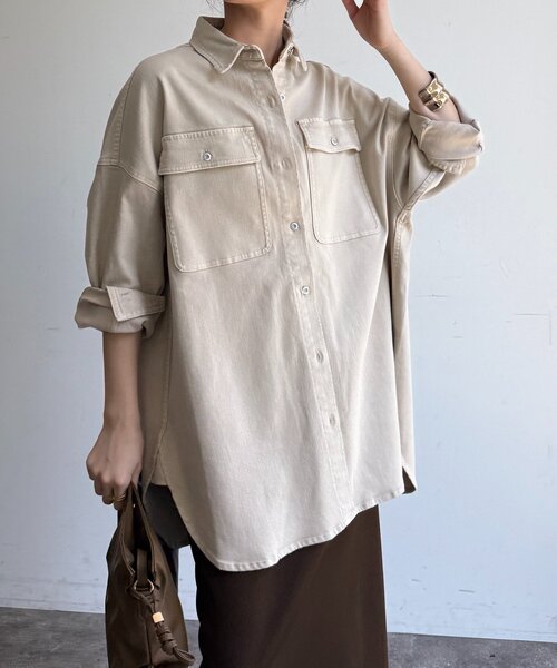 DouDou(ドゥドゥ)の「【Healthy denim】Almond(シャツ/ブラウス・レディース・サンドベージュ・1)」の16枚目の写真