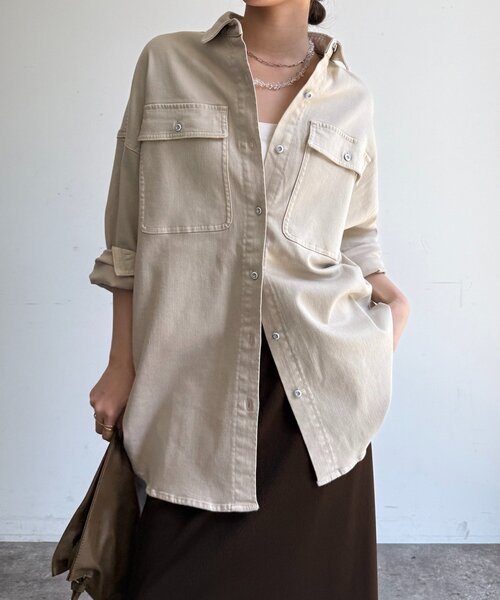 DouDou(ドゥドゥ)の「【Healthy denim】Almond(シャツ/ブラウス・レディース・サンドベージュ・1)」の17枚目の写真