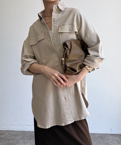 DouDou(ドゥドゥ)の「【Healthy denim】Almond(シャツ/ブラウス・レディース・サンドベージュ・1)」の18枚目の写真