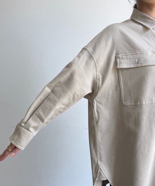 DouDou(ドゥドゥ)の「【Healthy denim】Almond(シャツ/ブラウス・レディース・サンドベージュ・1)」の2枚目の写真