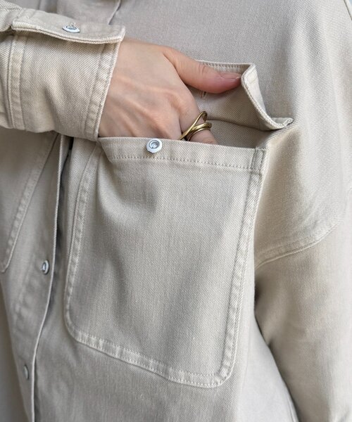 DouDou(ドゥドゥ)の「【Healthy denim】Almond(シャツ/ブラウス・レディース・サンドベージュ・1)」の5枚目の写真