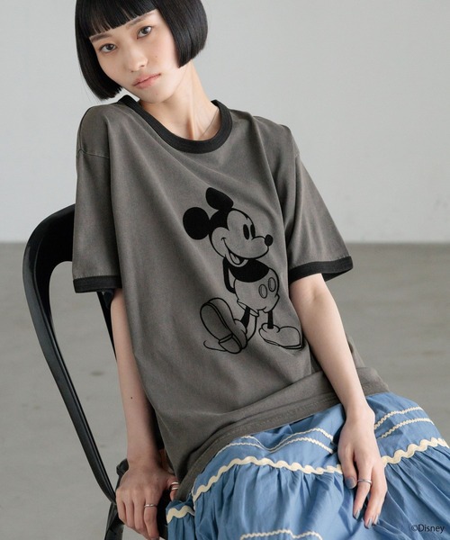 LOWRYS FARM(ローリーズファーム)の「MICKEY/リンガーT 903290(Tシャツ/カットソー・レディース・ブルー/ホワイト/グレー・FREE)」の3枚目の写真