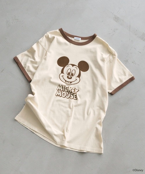 LOWRYS FARM(ローリーズファーム)の「MICKEY/リンガーT 903290(Tシャツ/カットソー・レディース・ブルー/ホワイト/グレー・FREE)」の2枚目の写真