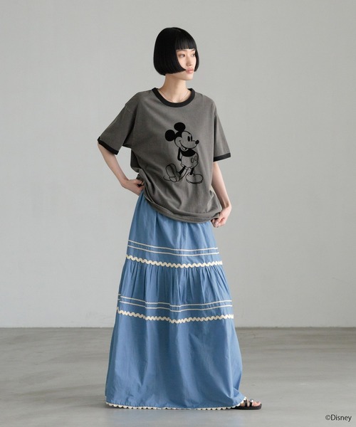 LOWRYS FARM(ローリーズファーム)の「MICKEY/リンガーT 903290(Tシャツ/カットソー・レディース・ブルー/ホワイト/グレー・FREE)」の5枚目の写真