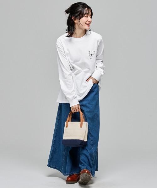 KRIFF MAYER Lady's Collection（クリフメイヤーレディースコレクション）の「SUN&MOONロンT (コアラ)（Tシャツ/カットソー・レディース・カラフル/ブルー/ブラック/グレー/オフホワイト・LARGE/MEDIUM）」の6枚目の写真