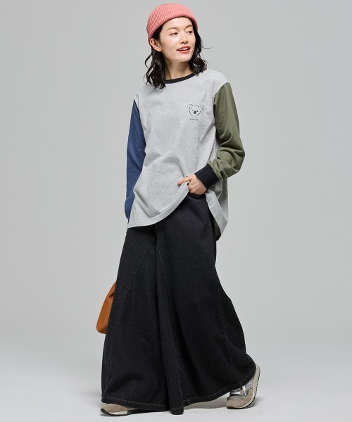 KRIFF MAYER Lady's Collection（クリフメイヤーレディースコレクション）の「SUN&MOONロンT (コアラ)（Tシャツ/カットソー・レディース・カラフル/ブルー/ブラック/グレー/オフホワイト・LARGE/MEDIUM）」の19枚目の写真