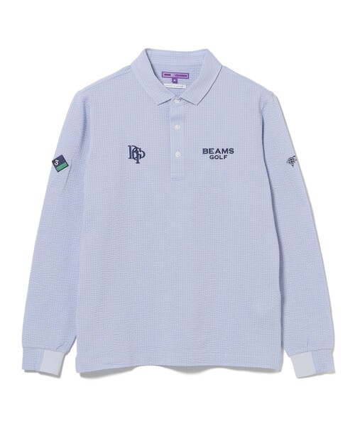 BEAMSGOLF（ビームスゴルフ） ストライプポロシャツ M PURPLE LABEL / スフィダンテ サッカーストライプ シャツ（UVカット
