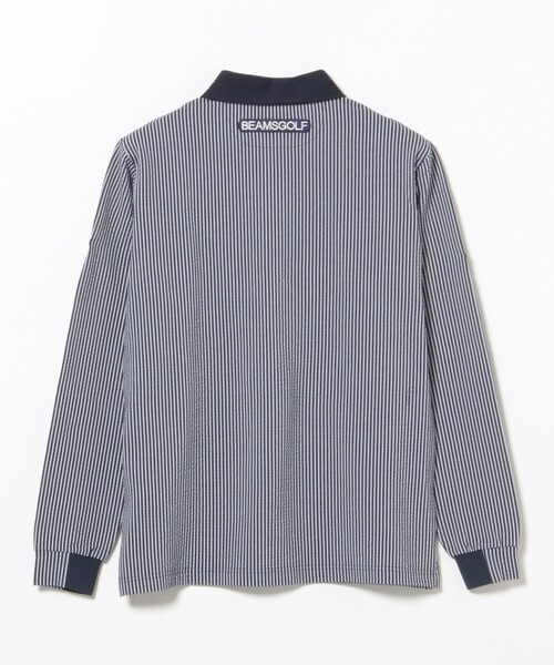 BEAMS GOLF（ビームスゴルフ）の「PURPLE LABEL / スフィダンテ サッカーストライプ シャツ（UVカット）（ポロシャツ・メンズ・サックスブルー/ネイビー・M/S/XL/L）」の9枚目の写真