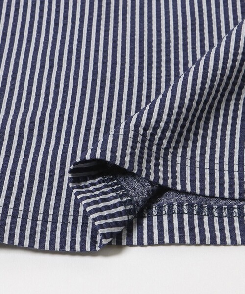 BEAMS GOLF（ビームスゴルフ）の「PURPLE LABEL / スフィダンテ サッカーストライプ シャツ（UVカット）（ポロシャツ・メンズ・サックスブルー/ネイビー・M/S/XL/L）」の10枚目の写真