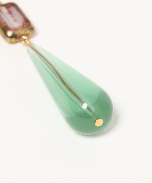 EMMEL REFINES(エメルリファインズ)の「<EMMEL REFINES>EM ドロップ ガラス ピアス(ピアス(両耳用)・レディース・ブラウン/ケリーグリーン・FREE)」の8枚目の写真