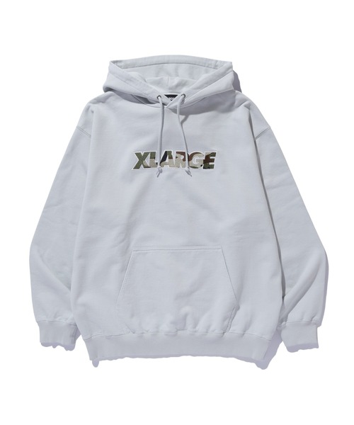 XLARGE(エクストララージ)の「STANDARD LOGO HOODED SWEATSHIRT(パーカー・メンズ・グレー/ブラック/ネイビー/グリーン・S/M/L/XL)」の10枚目の写真