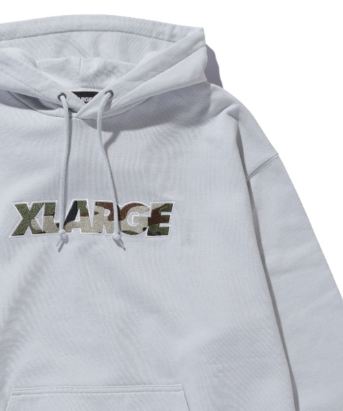 XLARGE(エクストララージ)の「STANDARD LOGO HOODED SWEATSHIRT(パーカー・メンズ・グレー/ブラック/ネイビー/グリーン・S/M/L/XL)」の15枚目の写真