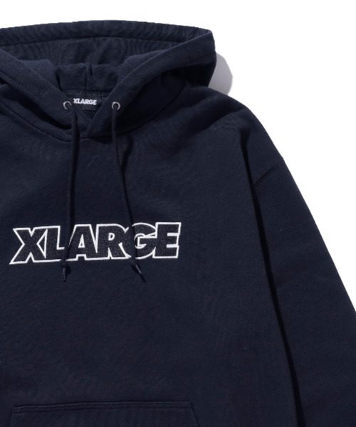 XLARGE(エクストララージ)の「STANDARD LOGO HOODED SWEATSHIRT(パーカー・メンズ・グレー/ブラック/ネイビー/グリーン・S/M/L/XL)」の14枚目の写真