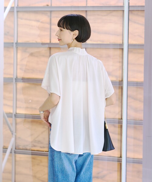 Rouge vif(ルージュヴィフ)の「ボウタイドルマンブラウス(シャツ/ブラウス・レディース・ブラック/オフホワイト/ピンク・フリー)」の11枚目の写真