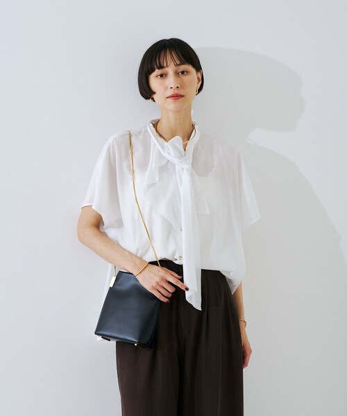Rouge vif(ルージュヴィフ)の「ボウタイドルマンブラウス(シャツ/ブラウス・レディース・ブラック/オフホワイト/ピンク・フリー)」の17枚目の写真