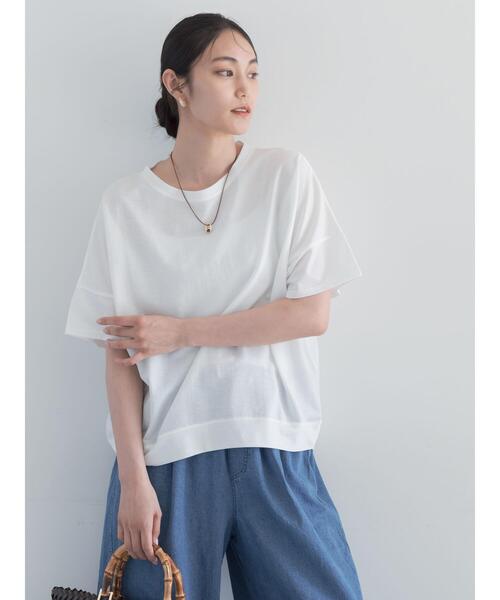 Te chichi(テチチ)の「【接触冷感】コクーンスリーブTシャツ(Tシャツ/カットソー・レディース・ピンク/ブラック/オフホワイト/カーキ・F)」の5枚目の写真