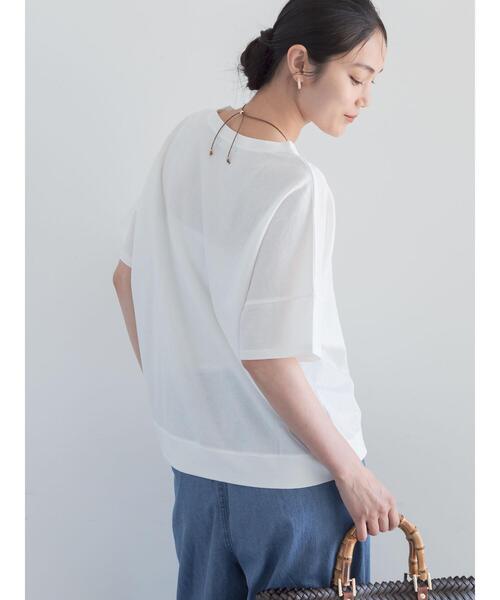 Te chichi(テチチ)の「【接触冷感】コクーンスリーブTシャツ(Tシャツ/カットソー・レディース・ピンク/ブラック/オフホワイト/カーキ・F)」の8枚目の写真