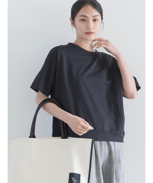 Te chichi(テチチ)の「【接触冷感】コクーンスリーブTシャツ(Tシャツ/カットソー・レディース・ピンク/ブラック/オフホワイト/カーキ・F)」の14枚目の写真