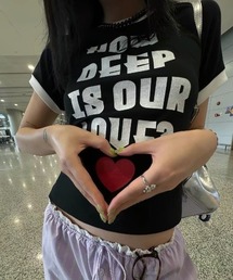 ハート&英字プリントtシャツ