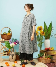 Rueda Feliz ドットジャカードフード付きワンピース