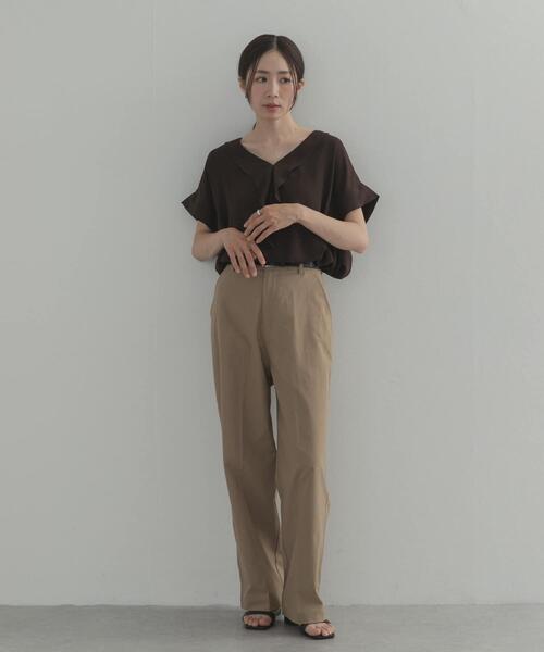 URBAN RESEARCH DOORS(アーバンリサーチドアーズ)の「『接触冷感/イージーケア』フロントフリルブラウス(シャツ/ブラウス・レディース・ネイビー/ブラウン・FREE)」の9枚目の写真