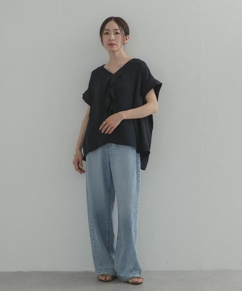 URBAN RESEARCH DOORS(アーバンリサーチドアーズ)の「『接触冷感/イージーケア』フロントフリルブラウス(シャツ/ブラウス・レディース・ネイビー/ブラウン・FREE)」の21枚目の写真