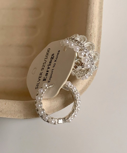 LA VORAGINE(ラ ヴォラジネ)の「レースリボンフープピアス アレルギー対応(ピアス(両耳用)・レディース・B/A/Silver/C・S/M/L)」の18枚目の写真