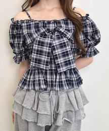 シャーリング オフショルダー」に該当するシャツ/ブラウスファッション
