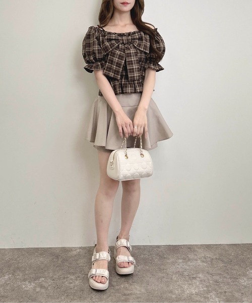 INGNI（イング）の「チェック柄リボンシャーリングオフショルブラウス（シャツ/ブラウス・レディース・ネイビー系2/ブラウン系その他2/ブラック系・M）」の17枚目の写真