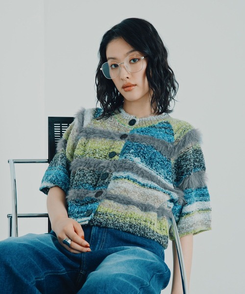 LEPSIM(レプシィム)の「2WAYボーダー5分袖ニット 1046508(ニット/セーター・レディース・グリーン/ブルー/ブラウン・FREE)」の18枚目の写真