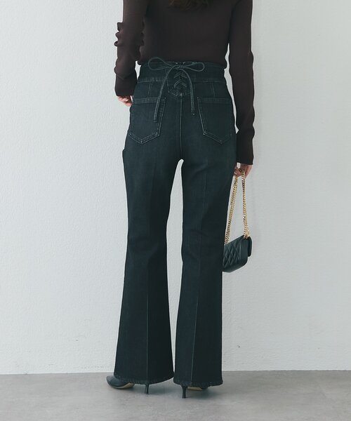 La boutique BonBon(ラブティックボンボン)の「【miki監修・新色登場!7サイズ展開】バックレースアップデニムフレアパンツ(デニムパンツ・レディース・サックスブルー/ネイビー/ブルー/ブラック・TS/34/TM/36/38/X-SMALL/PS)」の21枚目の写真