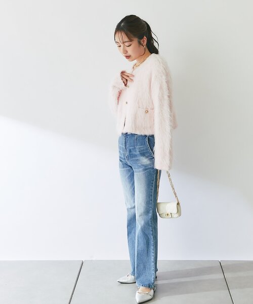 La boutique BonBon(ラブティックボンボン)の「【miki監修・新色登場!7サイズ展開】バックレースアップデニムフレアパンツ(デニムパンツ・レディース・サックスブルー/ネイビー/ブルー/ブラック・TS/34/TM/36/38/X-SMALL/PS)」の11枚目の写真